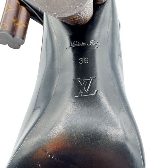 Louis Vuitton Swift Loafer Monogram Block Heel Patent Leather Size 6 - Picture 14 of 15